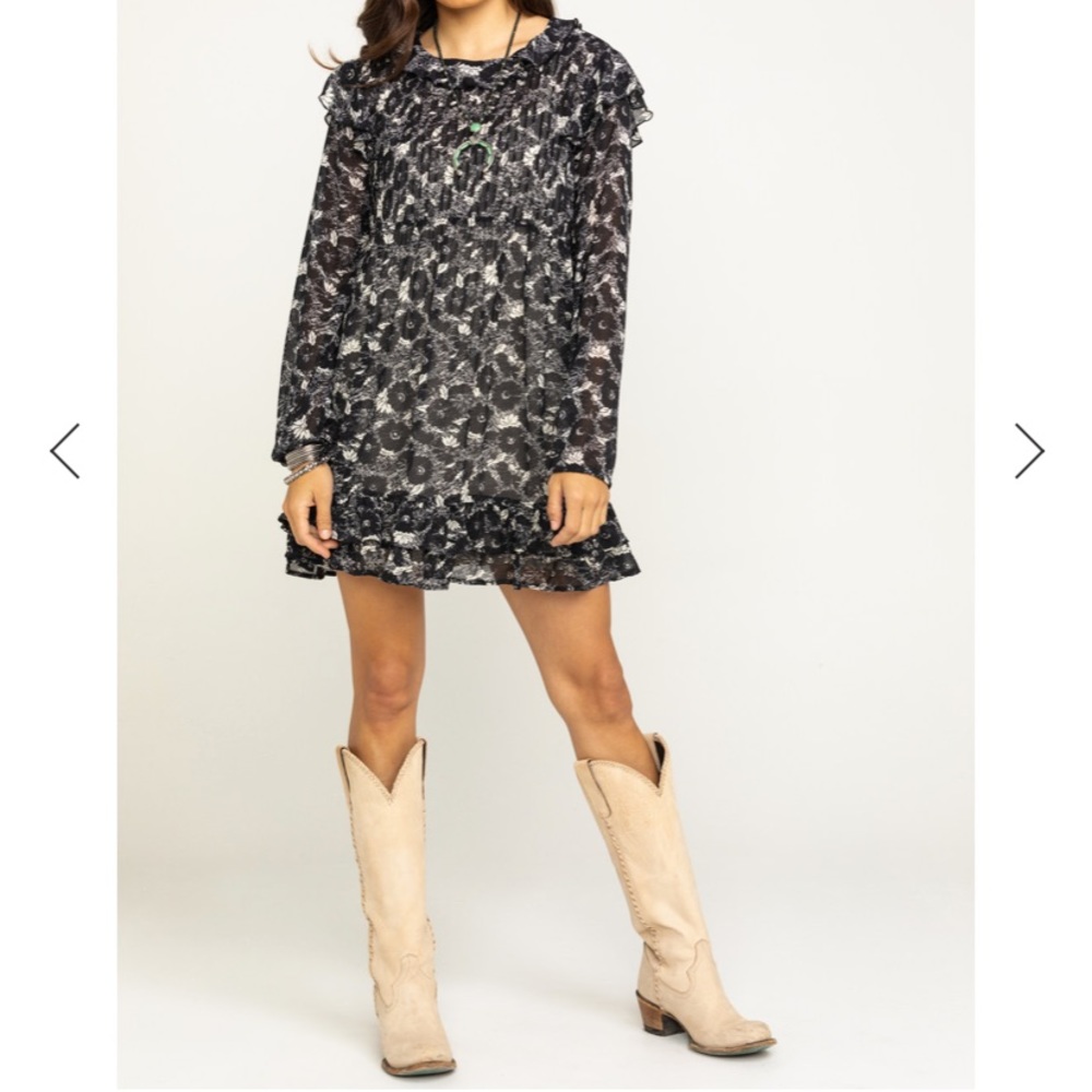 NWT- Free People These Dreams Long Sleeve Mini Floral Dressl